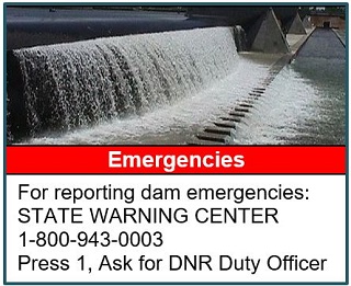 Report dam emergencies at 1-800-943-0003